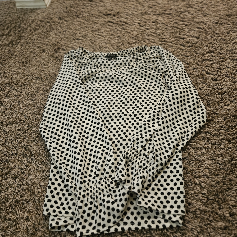 Banana Republic Black and White Polka Dot Shirt